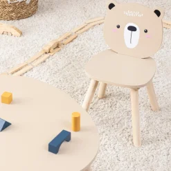 Atmosphera cru017dateur d'intu017drieur for kids Chaise enfant bois (H46 cm) Douceur Ourson Beige Discount
