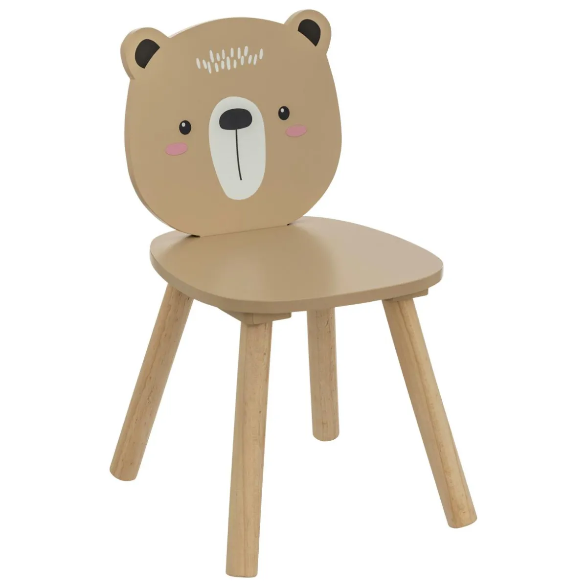 Atmosphera cru017dateur d'intu017drieur for kids Chaise enfant bois (H46 cm) Douceur Ourson Beige Discount