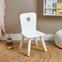 EMINZA Chaise enfant bois (H50 cm) Stars he Blanc Best