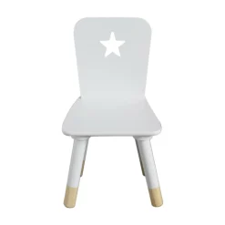 EMINZA Chaise enfant bois (H50 cm) Stars he Blanc Best