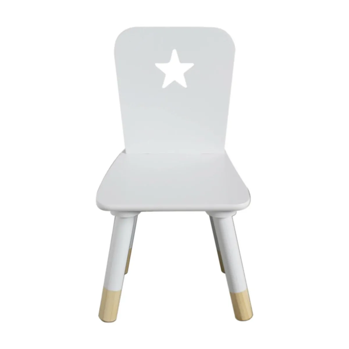 EMINZA Chaise enfant bois (H50 cm) Stars he Blanc Best