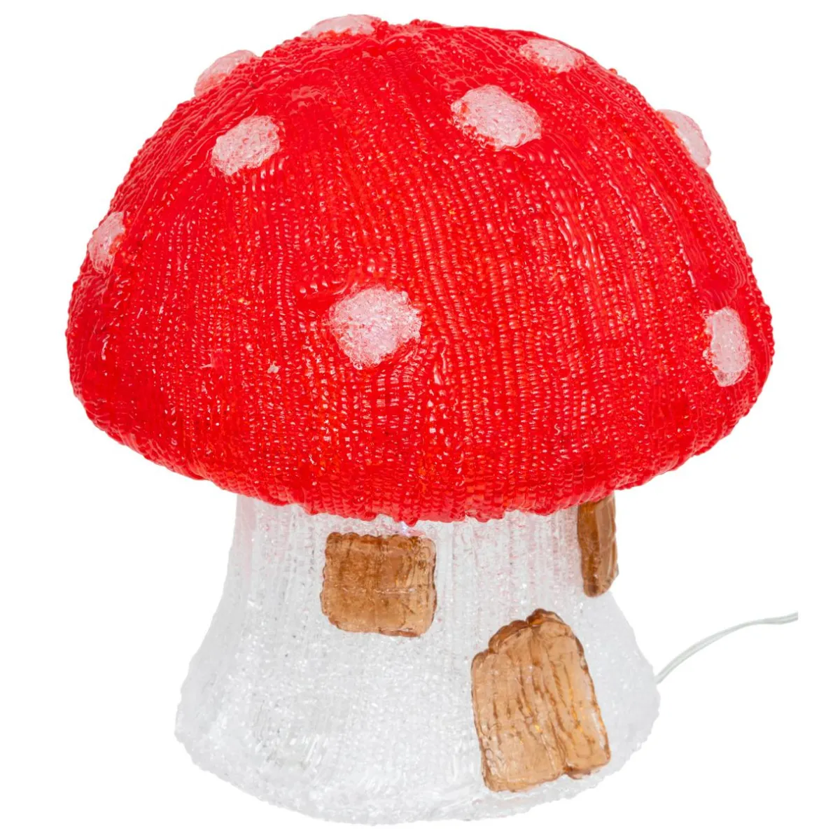 JJA Champignon lumineux solaire 30 LED (H21 cm) Forêt magique Blanc froid Rouge Hot