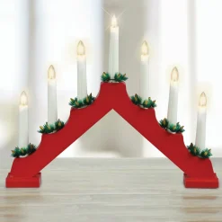 KOOPMAN Chandelier lumineux Minuteur Rouge New