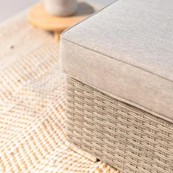 MOBELLIA Chauffeuse de jardin en résine tressée Palma Gris et taupe Tressé Gris - Taupe Clearance