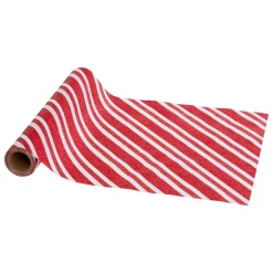 JJA Chemin de table Noël (300 x 28 cm) Rayures en fête Blanc et Rouge Outlet