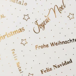 Feeric Lights & Christmas Chemin de table Noël (500 x 28 cm) Message et or Blanc