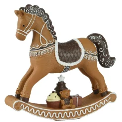 KAEMINGK Cheval à bascule (H20 cm) Biscuit Pain d'épices Marron Hot