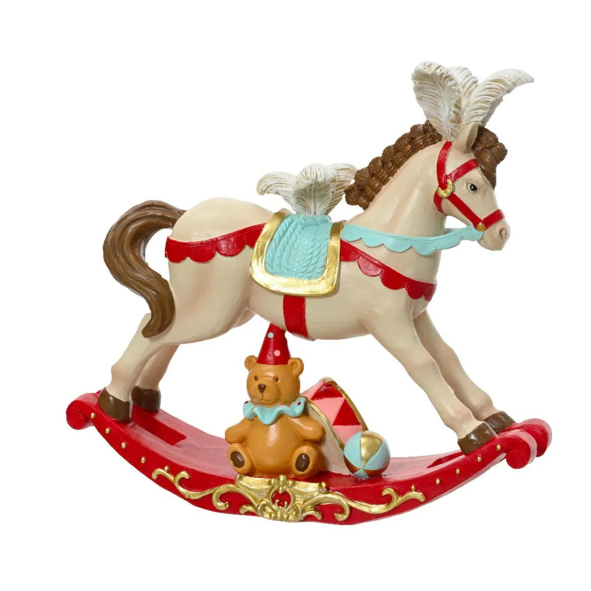 KAEMINGK Cheval à bascule (H18 cm) Cirque de Noël Multicolore Clearance
