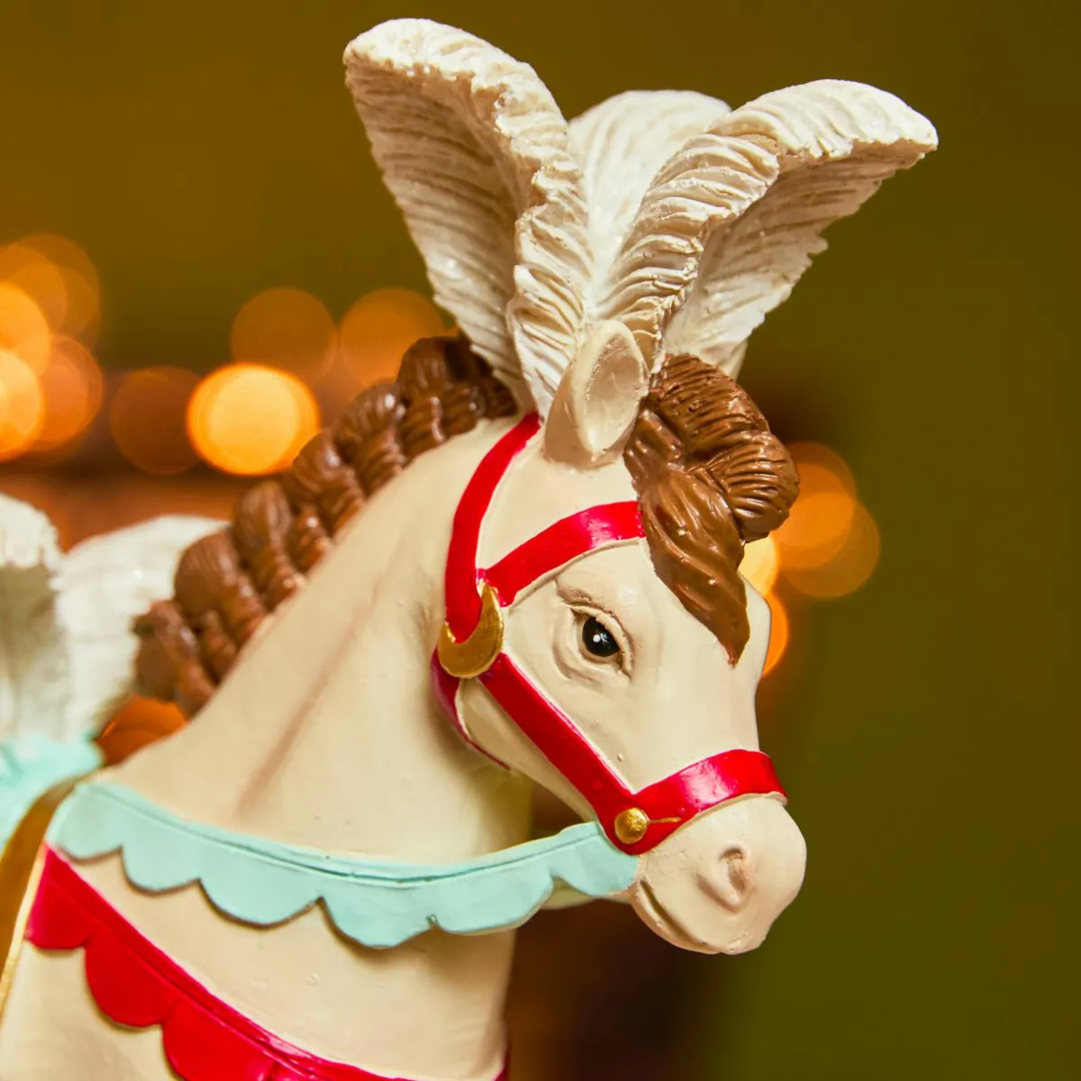 KAEMINGK Cheval à bascule (H18 cm) Cirque de Noël Multicolore Clearance
