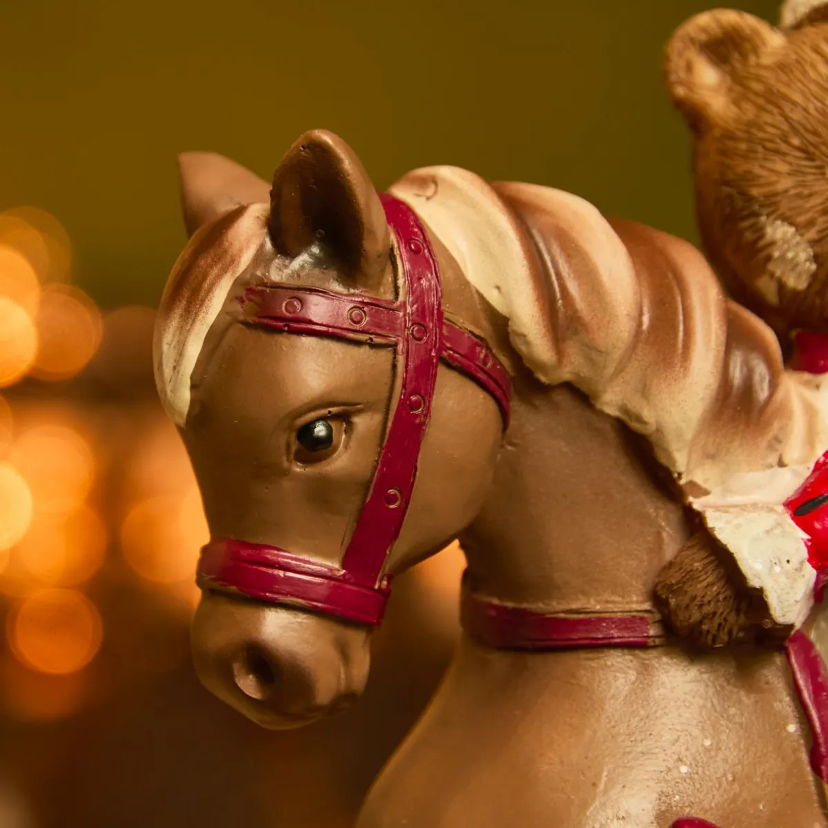 KAEMINGK Cheval à Bascule (H20 cm) Petite ours de Noël Marron New