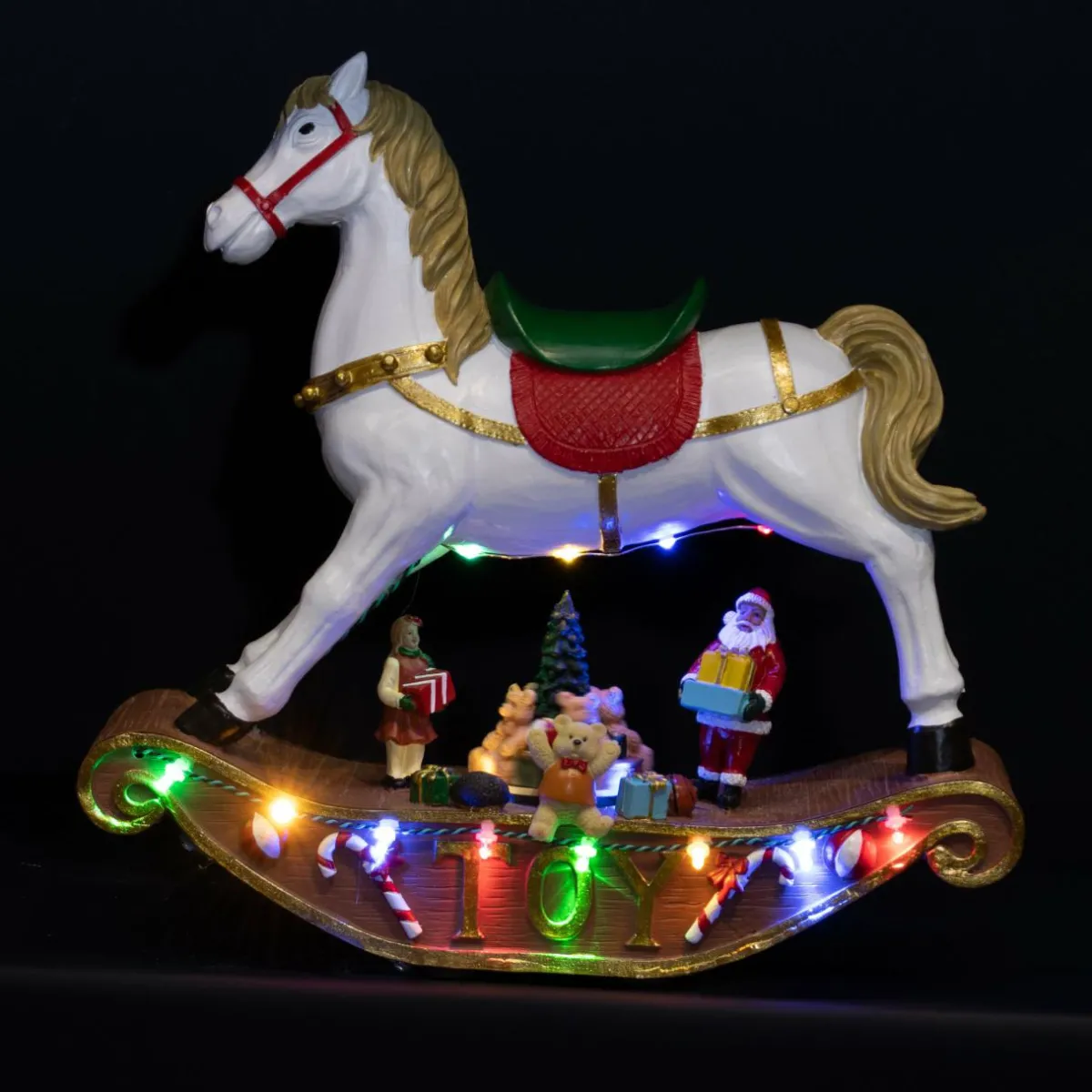 KAEMINGK Cheval à bascule lumineux à piles 14 LED (H27 cm) Magie Multicolore
