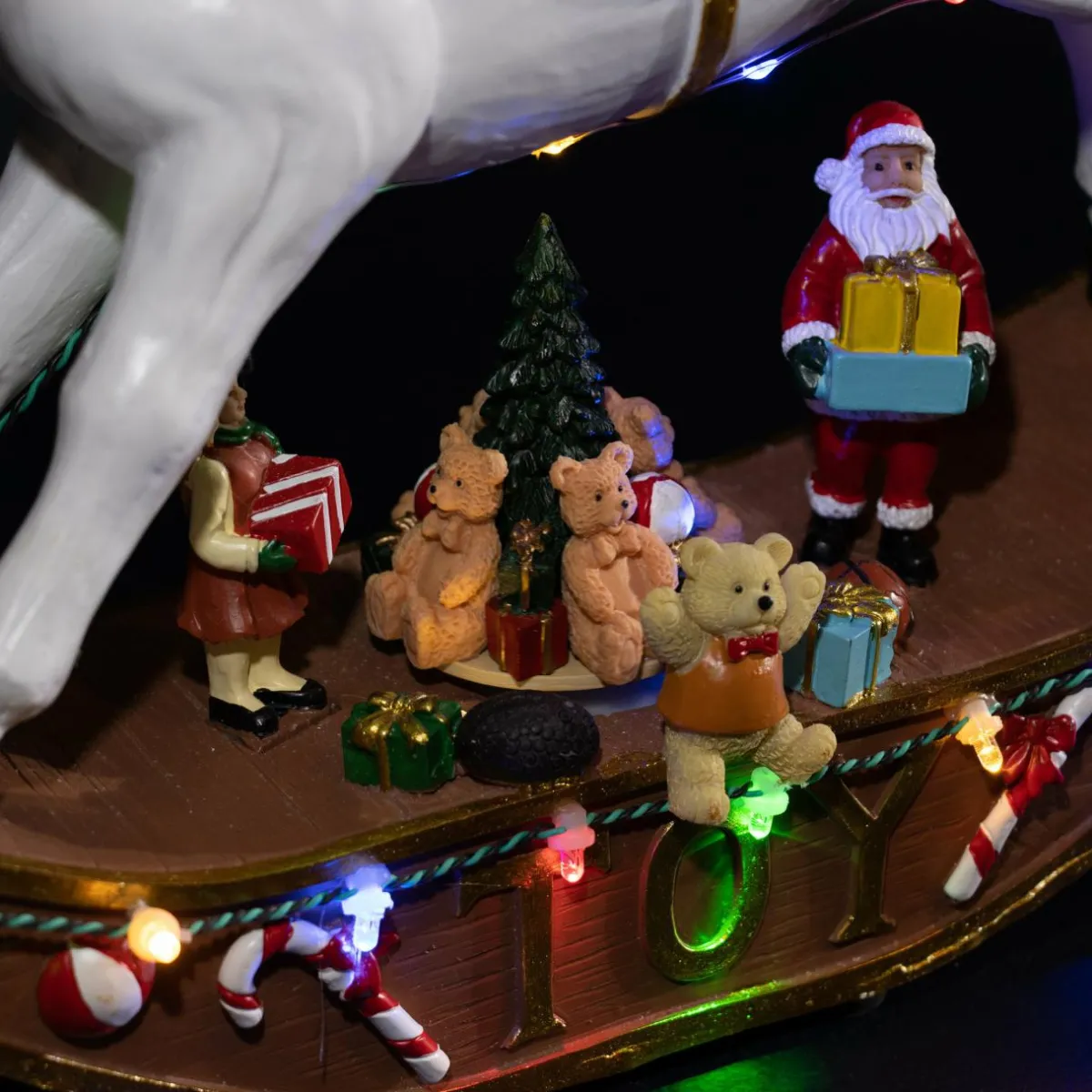 KAEMINGK Cheval à bascule lumineux à piles 14 LED (H27 cm) Magie Multicolore