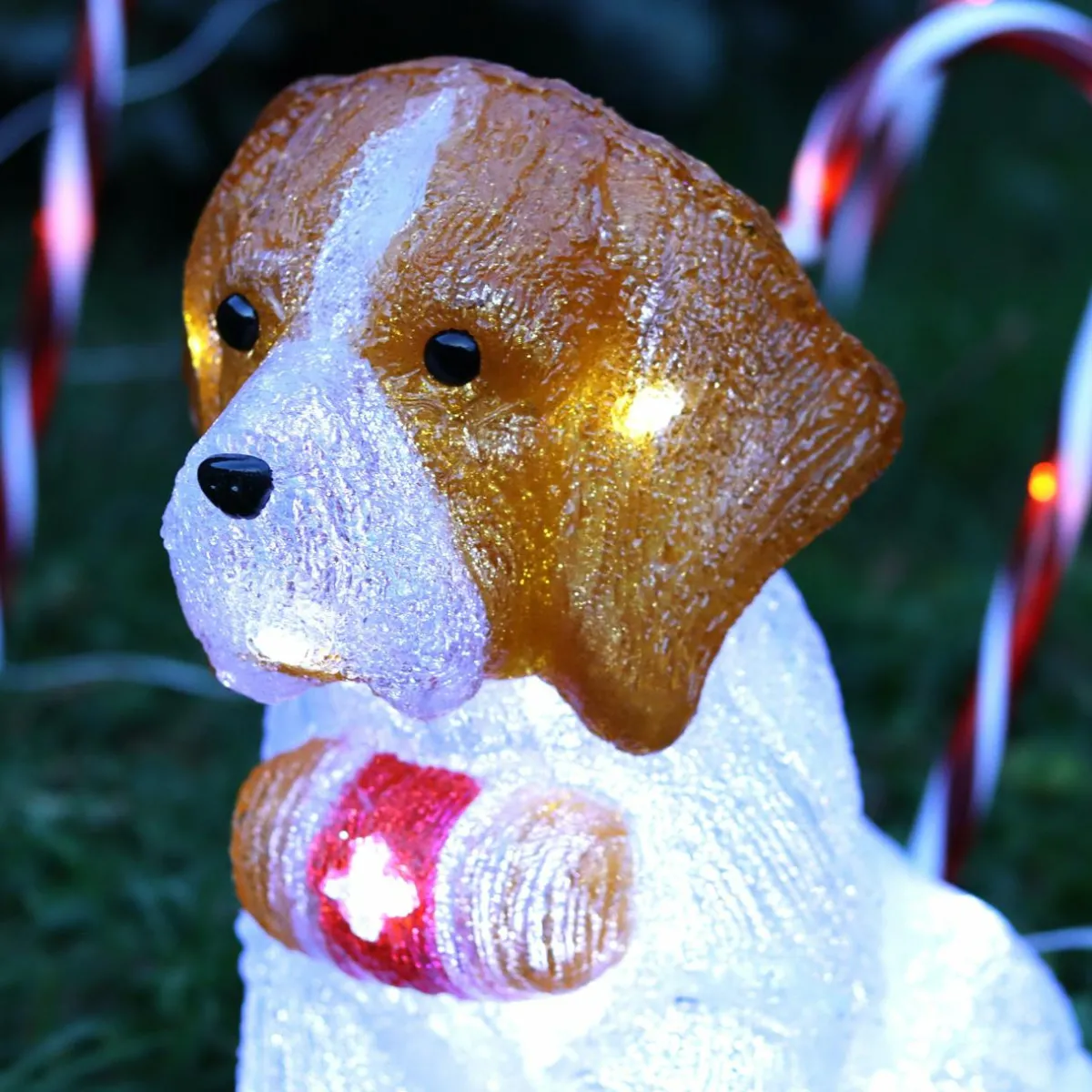 Feeric Lights & Christmas Chien lumineux 40 LED (H38 cm) Saint Bernard Blanc froid Discount