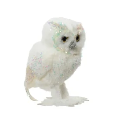 KAEMINGK Chouette de Noël à poser (H15 cm) Merveille irisé Blanc Outlet