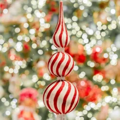 KAEMINGK Cimier de sapin en verre Auréa Rouge Outlet