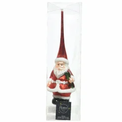 KAEMINGK Cimier de sapin en verre Père-Noel Rouge Hot