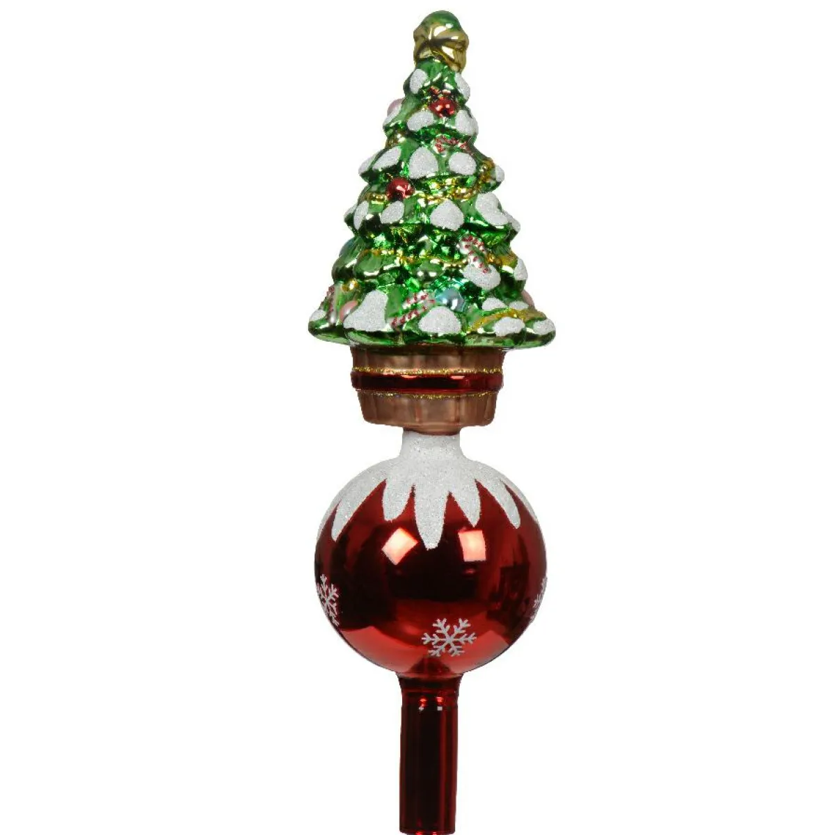 KAEMINGK Cimier de sapin en verre Décorations de Noël Vert et rouge Multicolore Discount