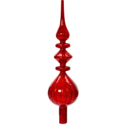 KAEMINGK Cimier de sapin en verre Lyrique Rouge Clearance