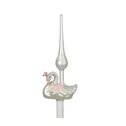 KAEMINGK Cimier de sapin en verre Cygne Blanc Clearance