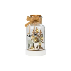 BLACHERE Cloche en verre lumineuse à piles 10 LED (H17 cm) Magie de Noël Blanc chaud Online