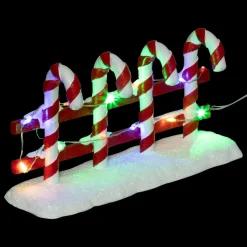 FEERIC LIGHTS Clôture lumineuse à piles (H8,5 cm) Sucre d'orge pour aménager un village Sale