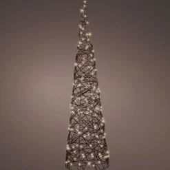 KAEMINGK Cône lumineux 160 Micro LED (H90 cm) Résine tressée Brun/Blanc chaud Marron Online