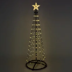 KOOPMAN Cône lumineux Digital 154 Micro Led (H150 cm)Twinkling Noir et Blanc chaud Online
