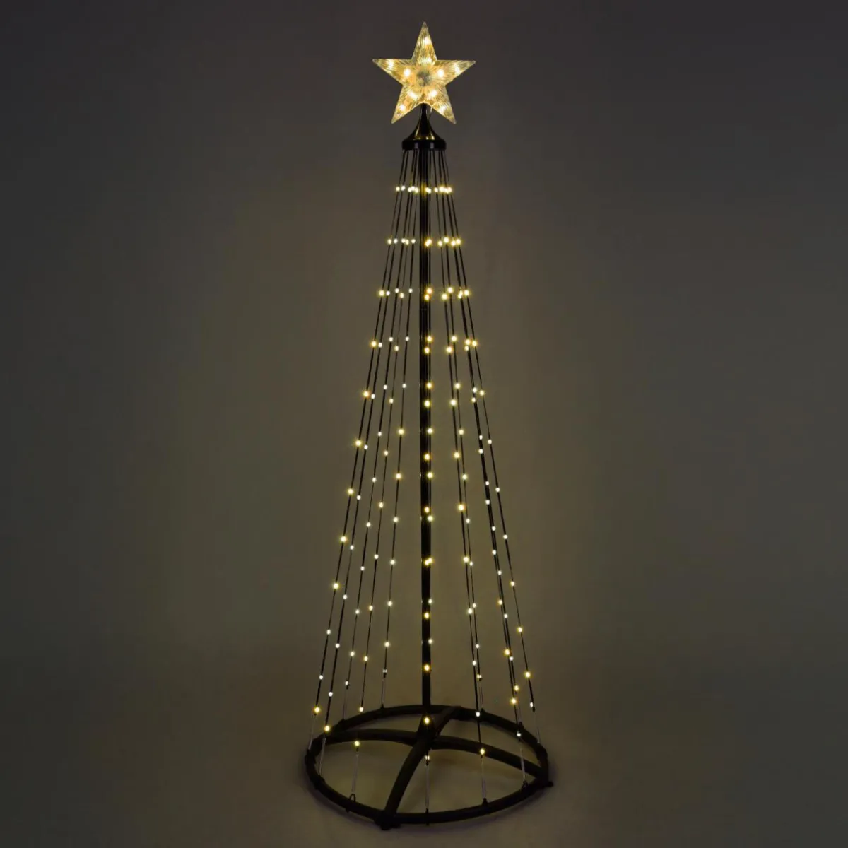 KOOPMAN Cône lumineux Digital 154 Micro Led (H150 cm)Twinkling Noir et Blanc chaud Online