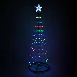KOOPMAN Cône lumineux Digital 550 Micro Led (H300 cm) Twinkling Noir et Multicolore Hot