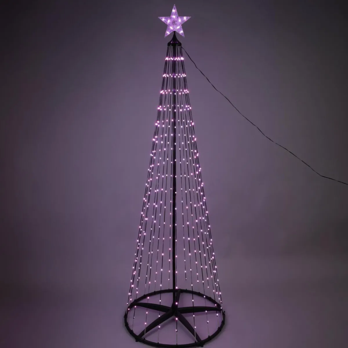 KOOPMAN Cône lumineux Digital 370 Micro Led (H210 cm) Twinkling Noir et Multicolore