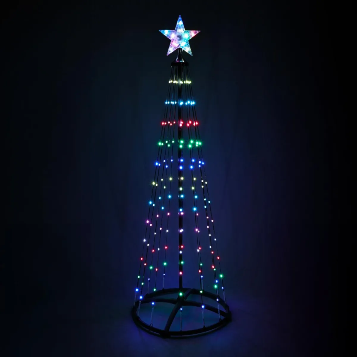 KOOPMAN Cône lumineux Digital 154 Micro Led (H150 cm) Twinkling Noir et Multicolore Hot