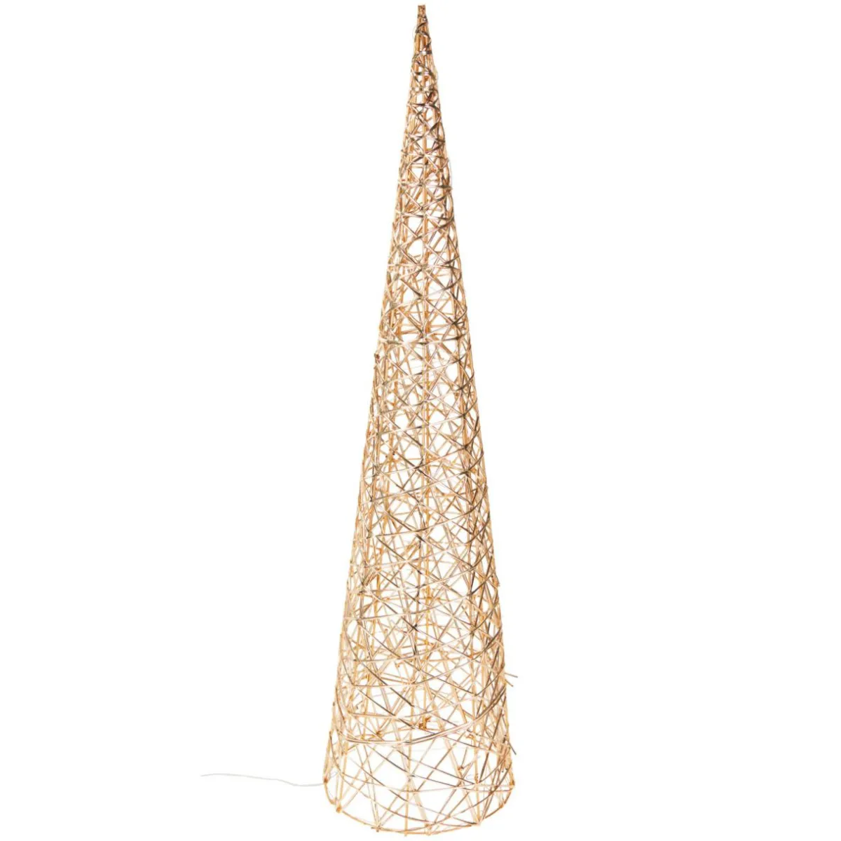 KOOPMAN Cône lumineux sur piles 40 micro LED (H80 cm) Éclats Blanc chaud Blanc Chaud doré Clearance