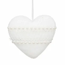 Feeric Lights & Christmas Coeur à suspendre (H9 cm) Perles Blanc Discount