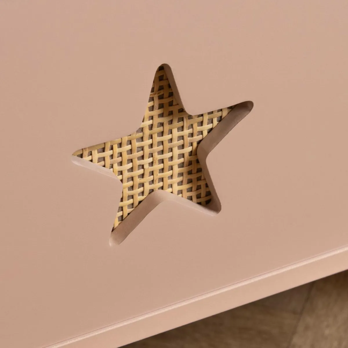 EMINZA Coffre à jouet ouvert enfant bois (H44 cm) Stars Rose Discount