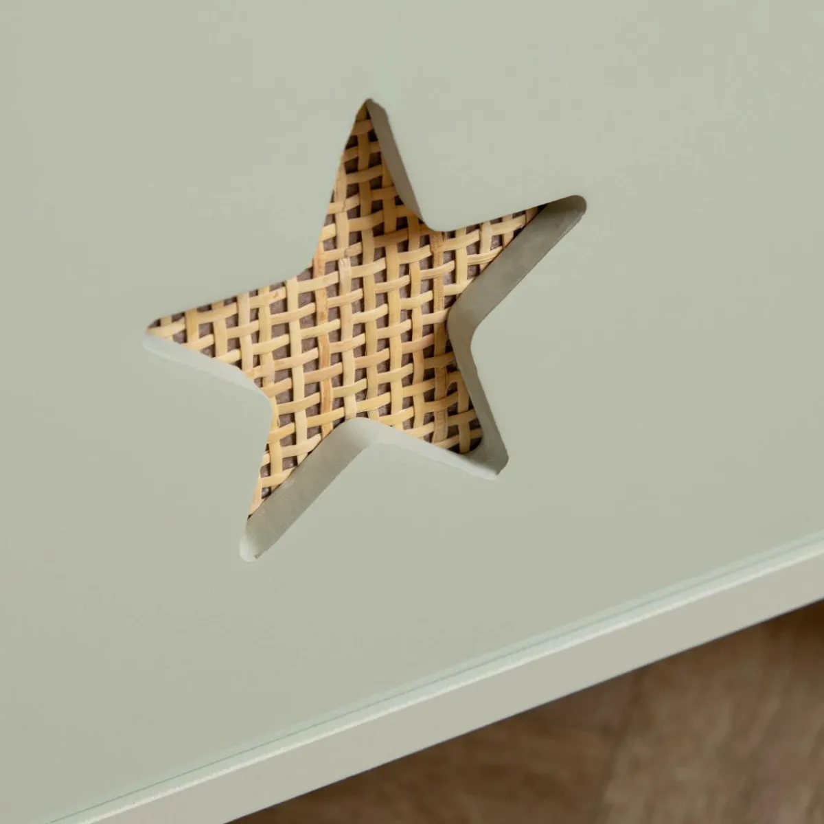 EMINZA Coffre à jouet ou enfant bois (H44 cm) Stars Vert New