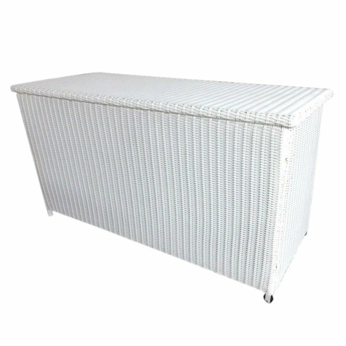 MOBELLIA Coffre de rangement extérieur en résine tressée Calvi Blanc New