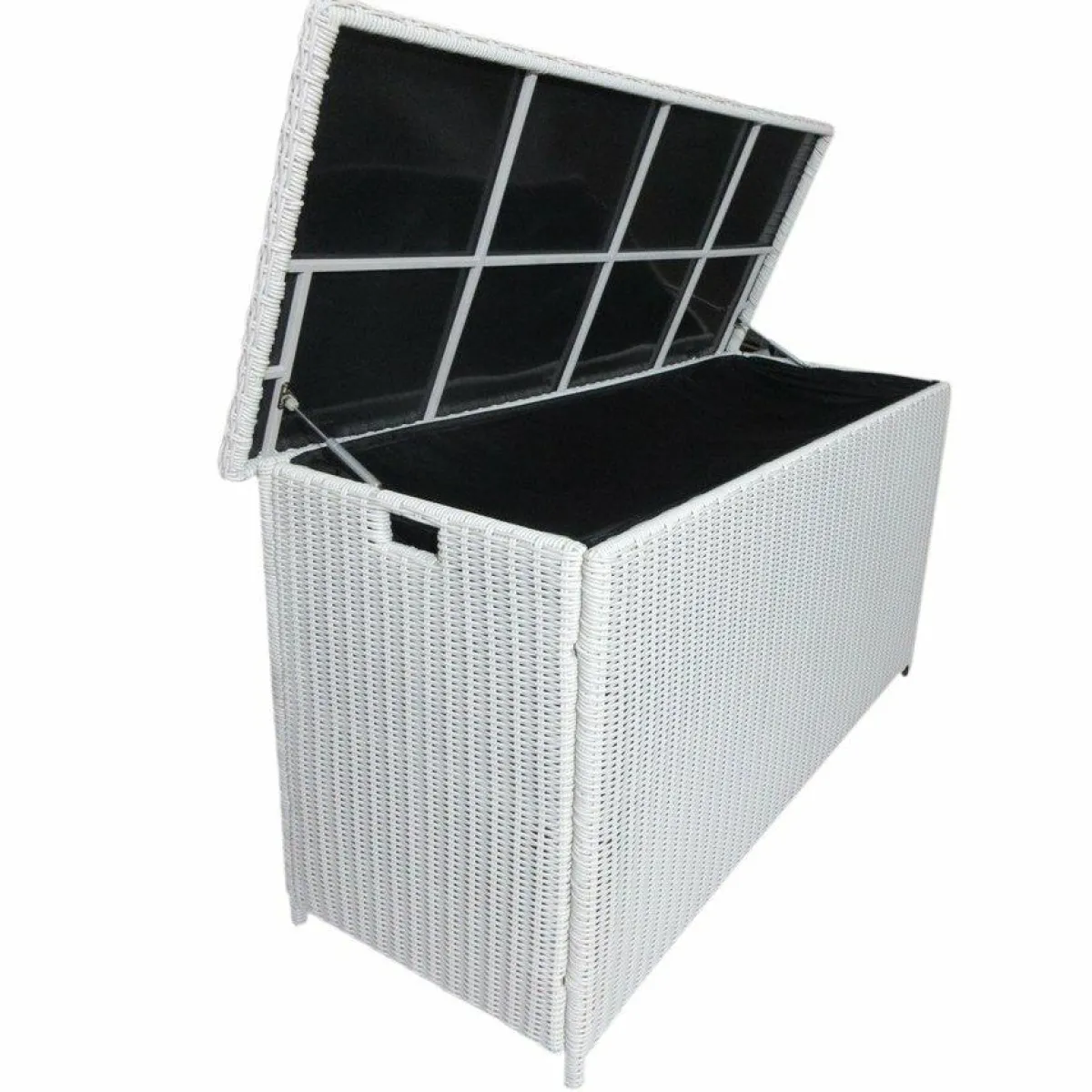 MOBELLIA Coffre de rangement extérieur en résine tressée Calvi Blanc New