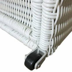 MOBELLIA Coffre de rangement extérieur en résine tressée Calvi Blanc New
