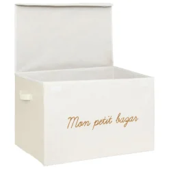 Atmosphera cru017dateur d'intu017drieur for kids Coffre de rangement pliable enfant bouclette (36 x 57 cm) Yuma Blanc Hot