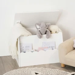 Atmosphera createur d'interieur for kids Coffre enfant bois (H38 cm) Evan Blanc Discount