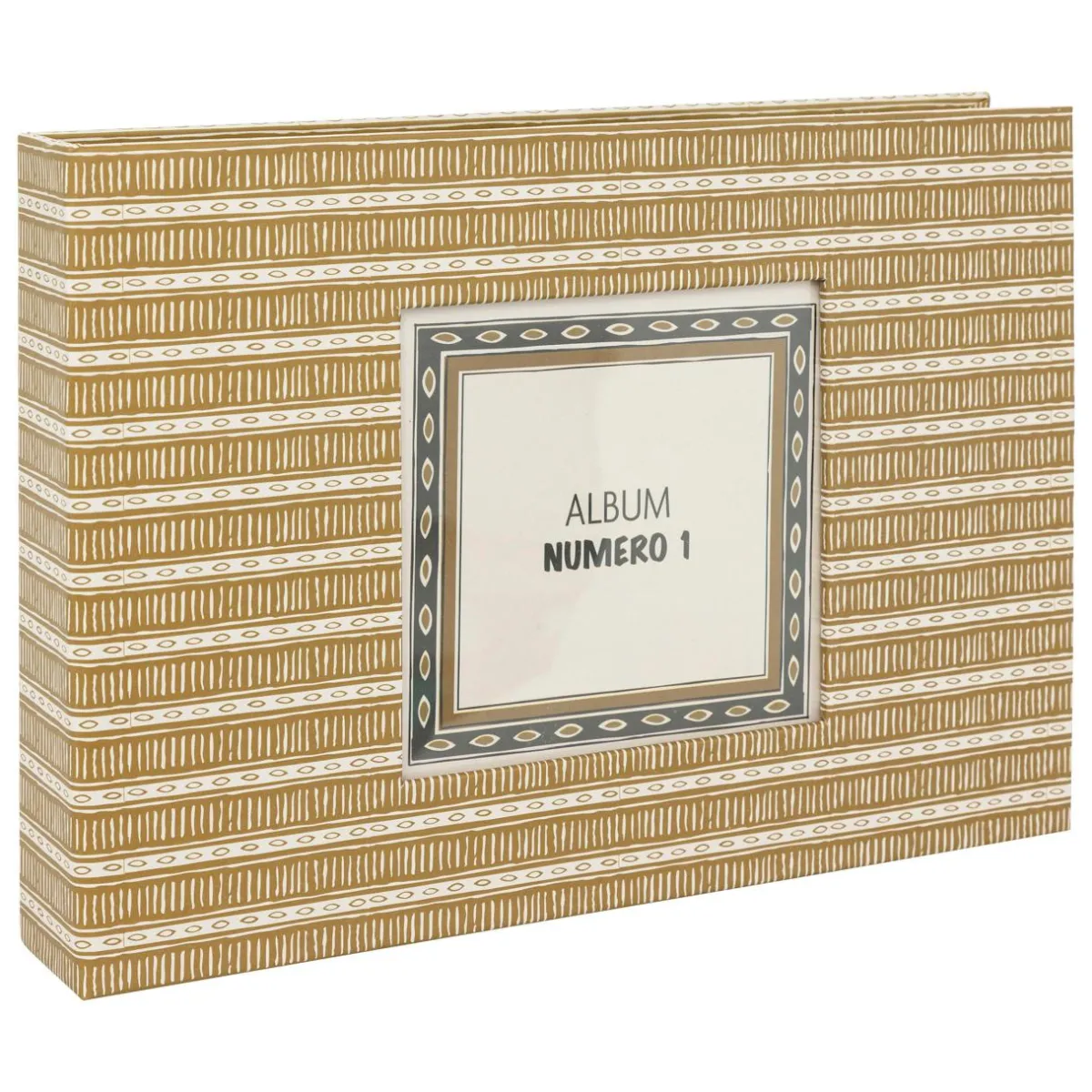 Atmosphera, cru017dateur d'intu017drieur Coffret 2 albums photos (H16,7 cm) Paloma Gris et moutarde Jaune Outlet