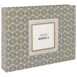 Atmosphera, cru017dateur d'intu017drieur Coffret 2 albums photos (H16,7 cm) Paloma Gris et moutarde Jaune Outlet