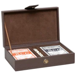 Atmosphera, cru017dateur d'intu017drieur Coffret jeu Cartes bois (19 cm) Jule Marron Online