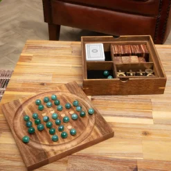 ATMOSPHERA Coffret jeu solitaire en manguier Naturel Bois New