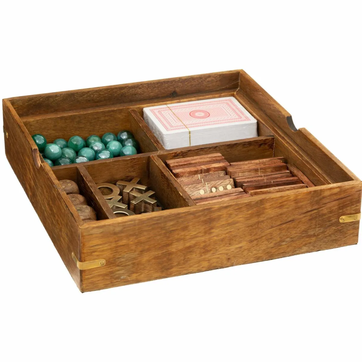 ATMOSPHERA Coffret jeu solitaire en manguier Naturel Bois New