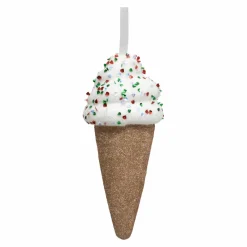FEERIC LIGHTS Cornet de glace à suspendre (H15 cm) Gourmandise pailleté Multicolore