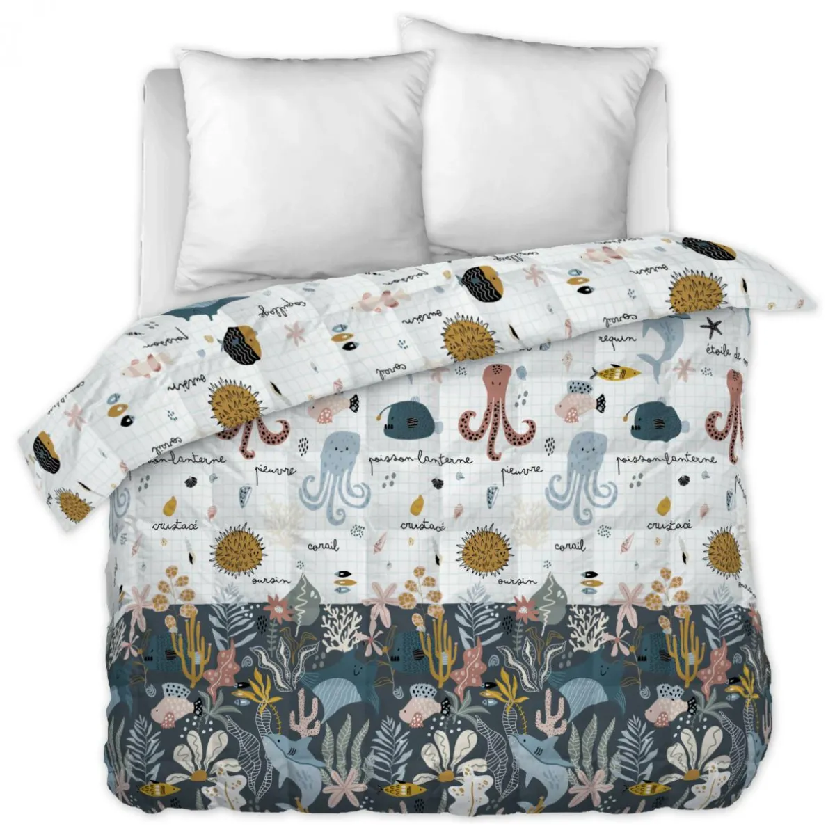 L'EFFET PAPILLON Couette imprimée enfant (260 x 240 cm) Octopia Multicolore New