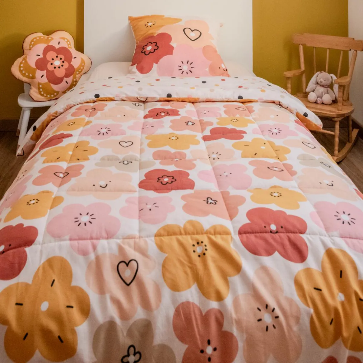 l'Effet Papillon Couette imprimée enfant coton (140 x 200 cm) Barbotine Multicolore Discount