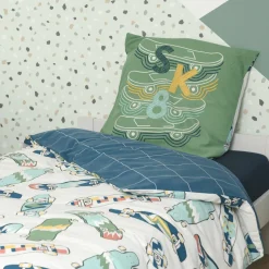 l'Effet Papillon Couette imprimée enfant coton (140 x 200 cm) California Bleu New