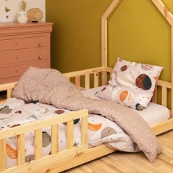 L'effet papillon Couette imprimée enfant coton et deux taies d'oreiller (240 x 220 cm) Sky Dream Rose New